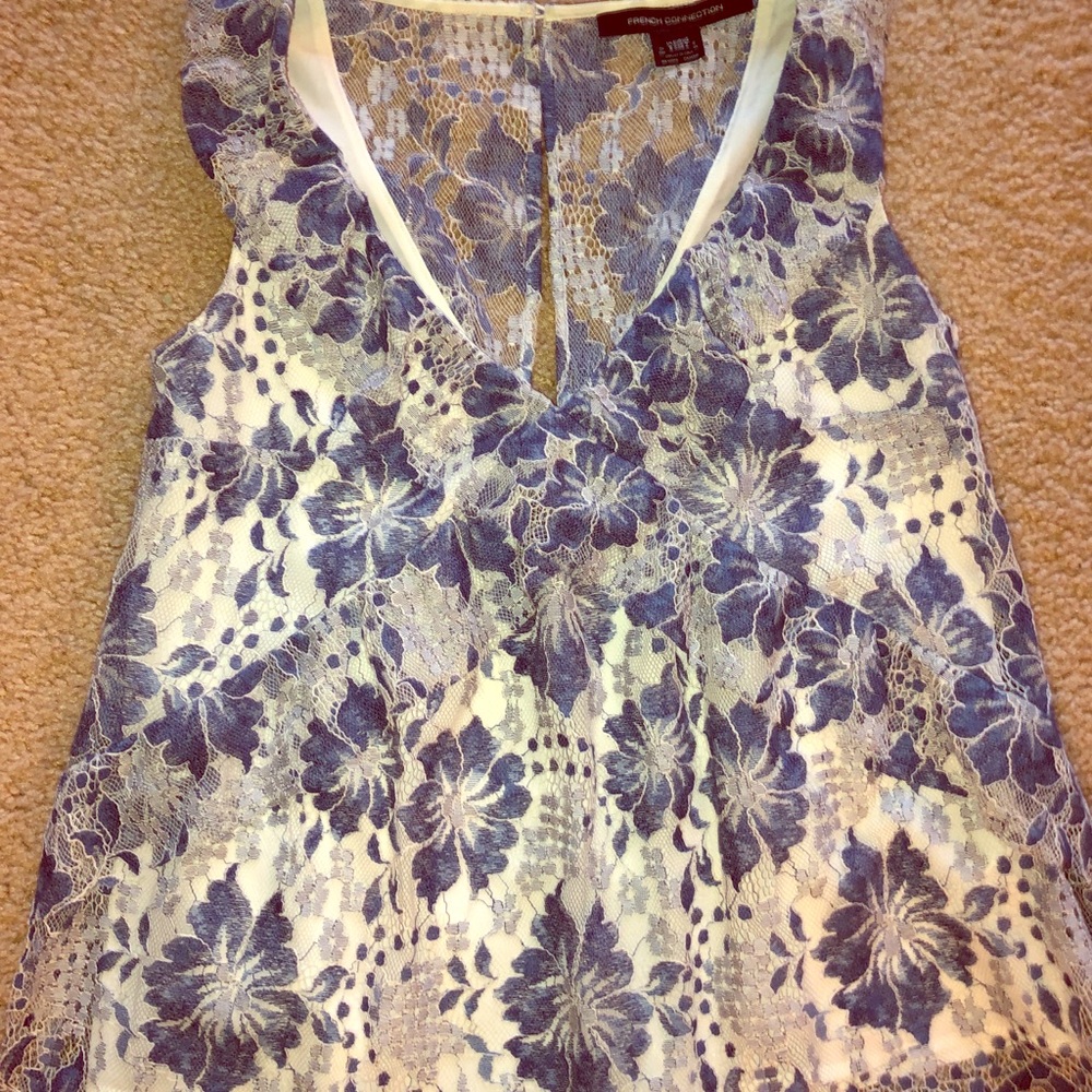 Blue and white blouse